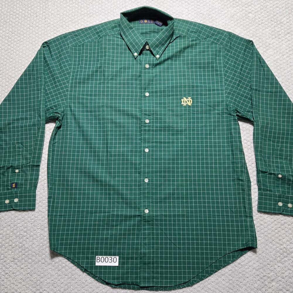 Gold Notre Dame Fighting Irish Long Sleeve Button Down Plaid Shirt